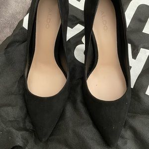 Aldo Black Suede Block Heels